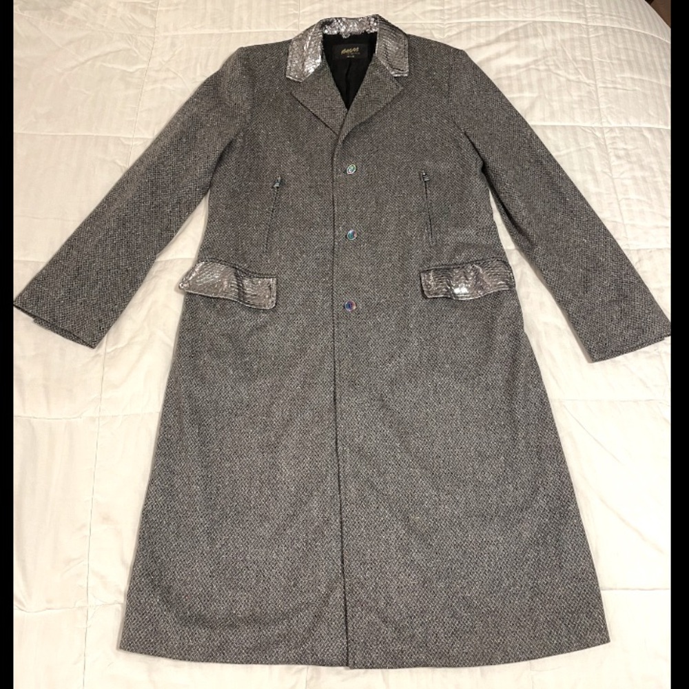NWT Rare Bossi Sportswear Loro Piana Rain System Cashmere Coat Men Med Grey